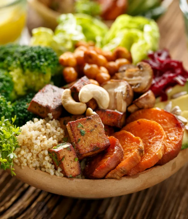 A close-up of a Buddha bowl.